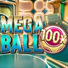 Mega Ball 100x slot visual from Evolution available on wildrobin-netherlands.nl